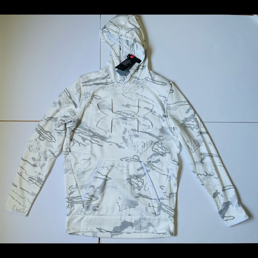 S Under Armour Mens SNOW Camo New White Hoodie